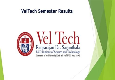 veltech university results|Student Login .